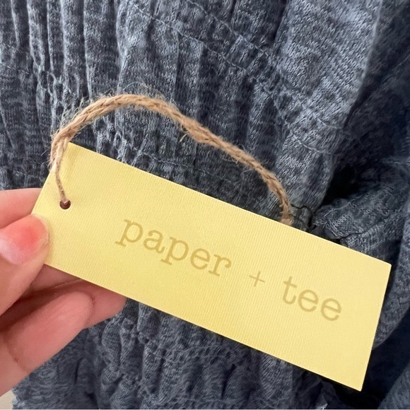 Paper + Tee blue chambray long sleeve top Size 1x New with tags - Picture 6 of 13